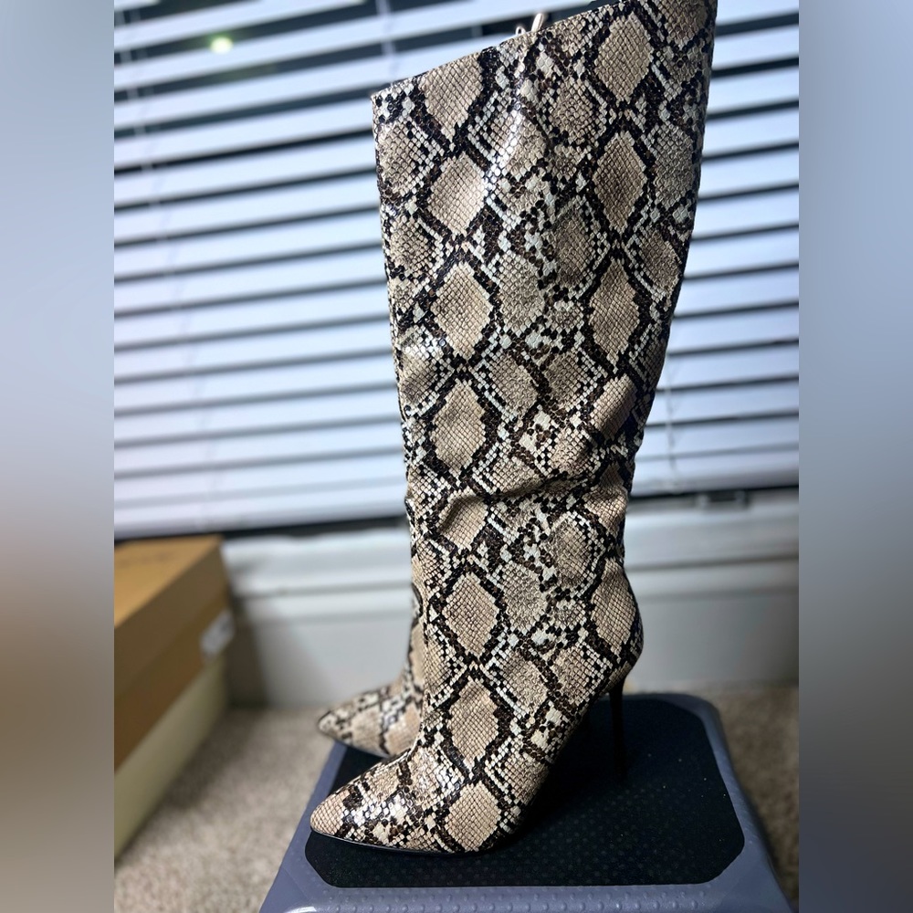 Snake Skin Heeled Boots
